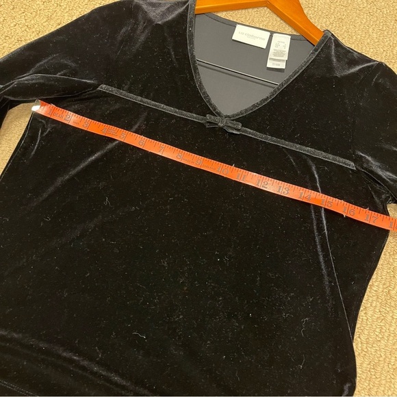 Liz Claiborne Vintage Velvet Long Sleeve Black - SP - Picture 9 of 10